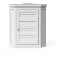 Teamson Home Glancy Abnehmbarer Eck-Wandschrank mit Verstellbarem Regal, Weiß