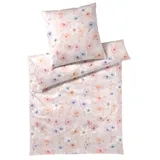 ELEGANTE Bettwäsche Blumen rosarot 135 x 200 cm + 80 x 80 cm