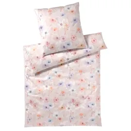 ELEGANTE Bettwäsche Blumen rosarot 135 x 200 cm + 80 x 80 cm