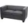 Mendler 2er Sofa Couch Loungesofa Lille ~ Kunstleder, dunkelgrau