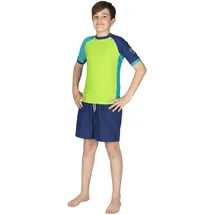Mares Seaside Rashguard Shield Youth, UPF 50, schützendes Kurzarmhemd für Jugendliche zwischen 8 und 13 Jahren, Lime, XS