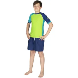 Mares Seaside Rashguard Shield Youth, UPF 50, schützendes Kurzarmhemd für Jugendliche zwischen 8 und 13 Jahren, Lime, XS