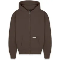 Dropsize Bazix Republiq Super Heavy Blank Zip-Hoodie in braun