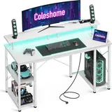 luxuskollektion Gaming Tisch Metall 120x50cm Weiß