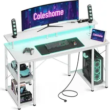 luxuskollektion Gaming Tisch Metall 120x50cm Weiß