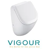 VIGOUR DERBY Urinal Zulauf verdeckt mit SoftClose Deckel und Ablaufgarnitur