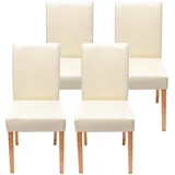 MCW Esszimmerstuhl Littau 4er-Set Kunstleder Creme Helle Beine