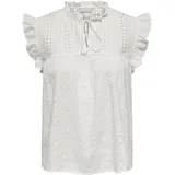 Only Blusenshirt ONLREVA LIFE S/L EMB TOP WVN NOOS Weiß XS