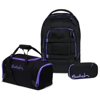 Satch Pack Schulrucksack Set 3tlg. inkl. Schlamperbox und Sporttasche (Purple Phantom)