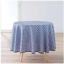 Douceur d'intérieur Tischdecke Vichy Ø 180 cm Blau