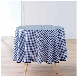 Douceur d'intérieur Tischdecke Vichy Ø 180 cm Blau