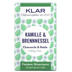 Klar festes Shampoo Kamille &Brennnessel (störrisches Haar)