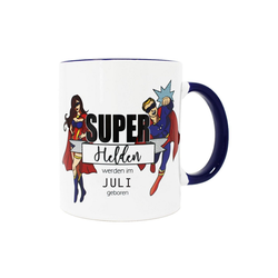 Close Up Tasse Superhelden Tasse Superhelden werden im Juli gebo