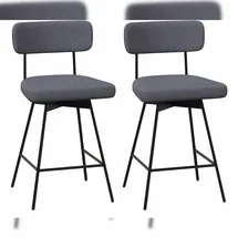 Costway Esszimmerstuhl gepolstert grau 2er Set