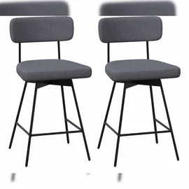 Costway Esszimmerstuhl gepolstert grau 2er Set