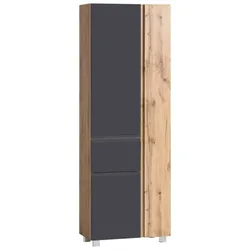 Hochschrank 'Varese' in grau/wotaneiche