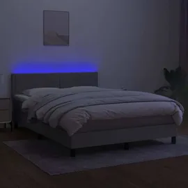 vidaXL Boxspringbett 140 x 200 cm Hellgrau