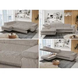 MKS Meble Eckcouch Cord 3-Sitzer Grau