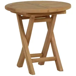 Teak Beistelltisch/Klapptisch 50cm - rund Massivholz Teak