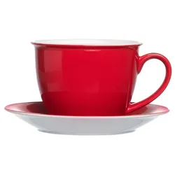 Ritzenhoff & Breker Doppio Milchkaffee Tasse mit Untertasse Rot 