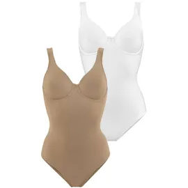 Nuance T-Shirt-Body Damen nougat+weiß Gr.85 Cup F