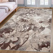 OTTO home Teppich OTTO HOME "Almrose" Gr. 1, beige (sand), B:60cm H:9mm L:90cm, Kunstfaser, Teppiche, Teppich, mit besonders weichem Flor, Blumen Muster, florales Design, Kurzflor