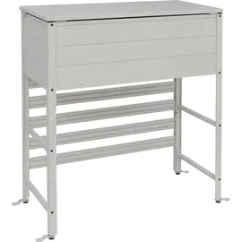 MCW Aluminium Verkleidung für Klimaanlage/Wärmetauscher P94 110x96x43cm Grau/Weiß