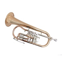 KLKL Standard Trompete Bb Dickrohr Kornett Goldmessing mit Muschelmundstück Horn Dickrohr Kornett Musikinstrument