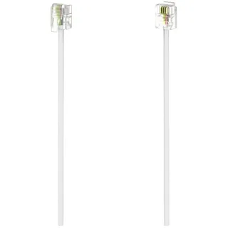 Hama Telefon (analog) Anschlusskabel [1x RJ11-Stecker 6p4c - 1x RJ11-Stecker 6p4c] 10m Weiß