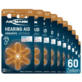 Ansmann Hörgerätebatterie 312 PR41 60 St.