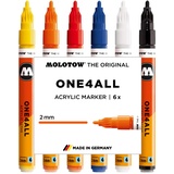 Molotow One4All 127HS 2mm Acrylmarker sortiert, Basic-Set 1 Acrylstifte farbsortiert 2,0 mm 6 St.