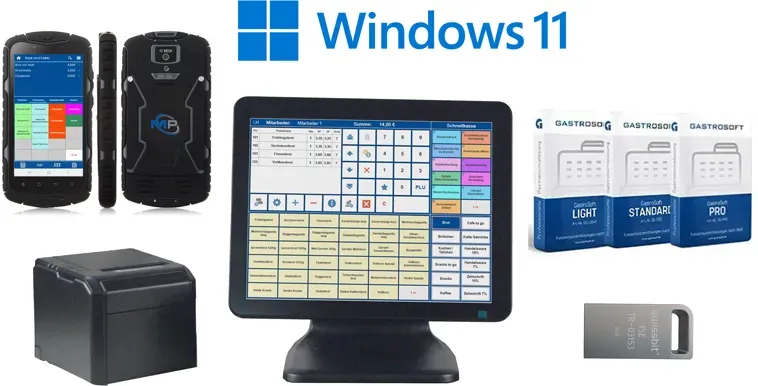 Gastro Kasse 15 Zoll POS-Set-Mobil + Handy + Kassensoftware GastroSoft + TSE - Neuware 24 Monate Garantie - inkl. Finanzamt TSE & Aktivierung via Internet 399€ UVP - Upgrade zu GastroSoft Pro unlimitierte Tischanzahl 599€ UVP