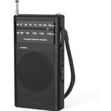 Radio Portable, Am(mw)/fm Radio A Pile, Transistor Radio De Poche Avec Excellente Réception, Excellente Qualité Sonore, Mini Radio Portable(aa) - Noir