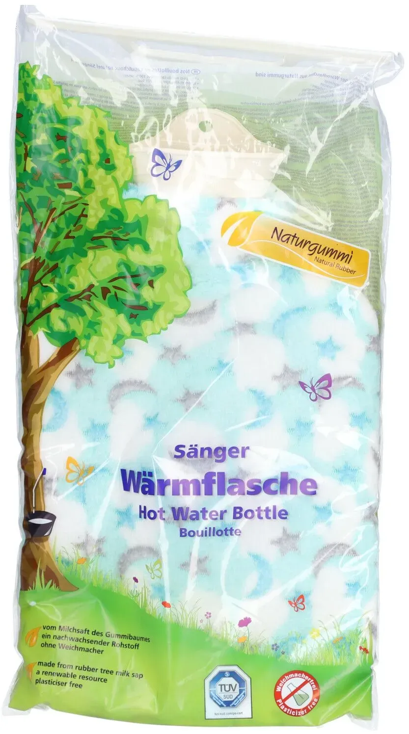 Sänger Wärmflasche Plüsch 2L Mond & Sterne