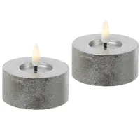 MARELIDA LED Maxi Teelichter Lina 7 cm silber 2