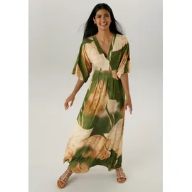 Aniston SELECTED Maxikleid Gemustert Grün/Braun/Beige 46
