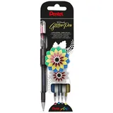 Pentel Hybrid Dual Metallic Gelschreiber 0,5 mm, Schreibfarbe: farbsortiert, 4 St.