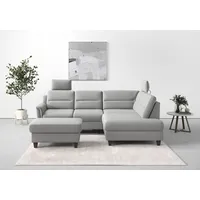 sit&more Ecksofa »Farö L-Form«, inklusive Federkern, wahlweise mit Bettfunktion und Bettkasten, grau