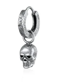 KUZZOI Ohrringe 925 Sterling Silber Totenkopf in Silber | Gr.: onesize