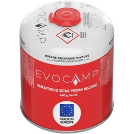 evocamp Propan Butan Gaskartuschen 450g Schraubkartusche Eurogewinde 7/16", Ventilkartusche 809 ml für Weber Grills Q100/1000-Serien,