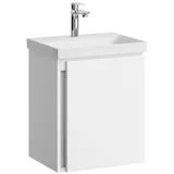 Planetmöbel Waschtisch mit Unterschrank 50 cm, Waschbeckenunterschrank hängend, Soft-Close, Badmöbel Set mit Waschbecken, weiß