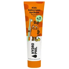 Hydrophil Kinderzahnpasta Maus Aprikose mit Fluorid 75 ml