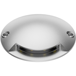 ledscom.de LED Bodenleuchte, Wegmarkierung BUNDA für außen, IP67, aluminium, rund, 70mm Ø, warmweiß