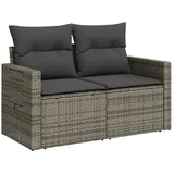 vidaXL Gartensofa 2-Sitzer  Grau