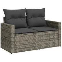 vidaXL Gartensofa 2-Sitzer  Grau