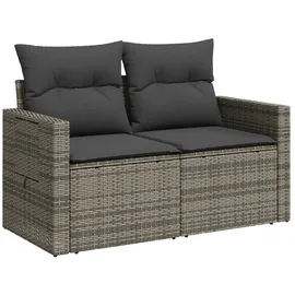 vidaXL Gartensofa 2-Sitzer  Grau