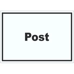 Post Aufkleber mit Text Annahme Brief Paket waagerecht A9 (37x52mm)