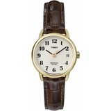 Timex Easy Reader Damen-Armbanduhr, 25 mm, Brown/Goldtone, T20071