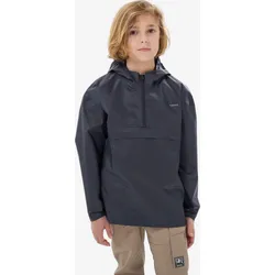 Wanderjacke Kinder wasserdicht halber RV Gr. 122–170 - MH100 schwarz türkisblau 156-172cm 13-15J