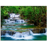 Artland Glasbild »Tiefen Wald Wasserfall«, Gewässer, (1 St.), grün